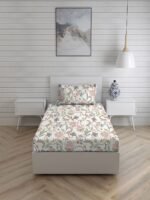 Cool Night -1 225 TC Chief Value Cotton Super Fine Red Colored Floral Print Single Bed Sheet Set